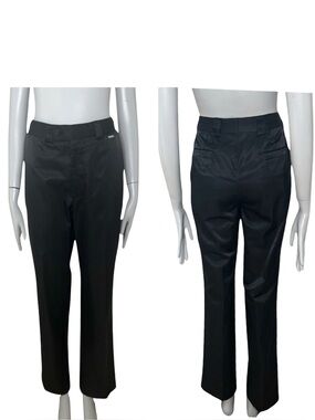 VERSACE Vintage Satin High Waist Black Pants